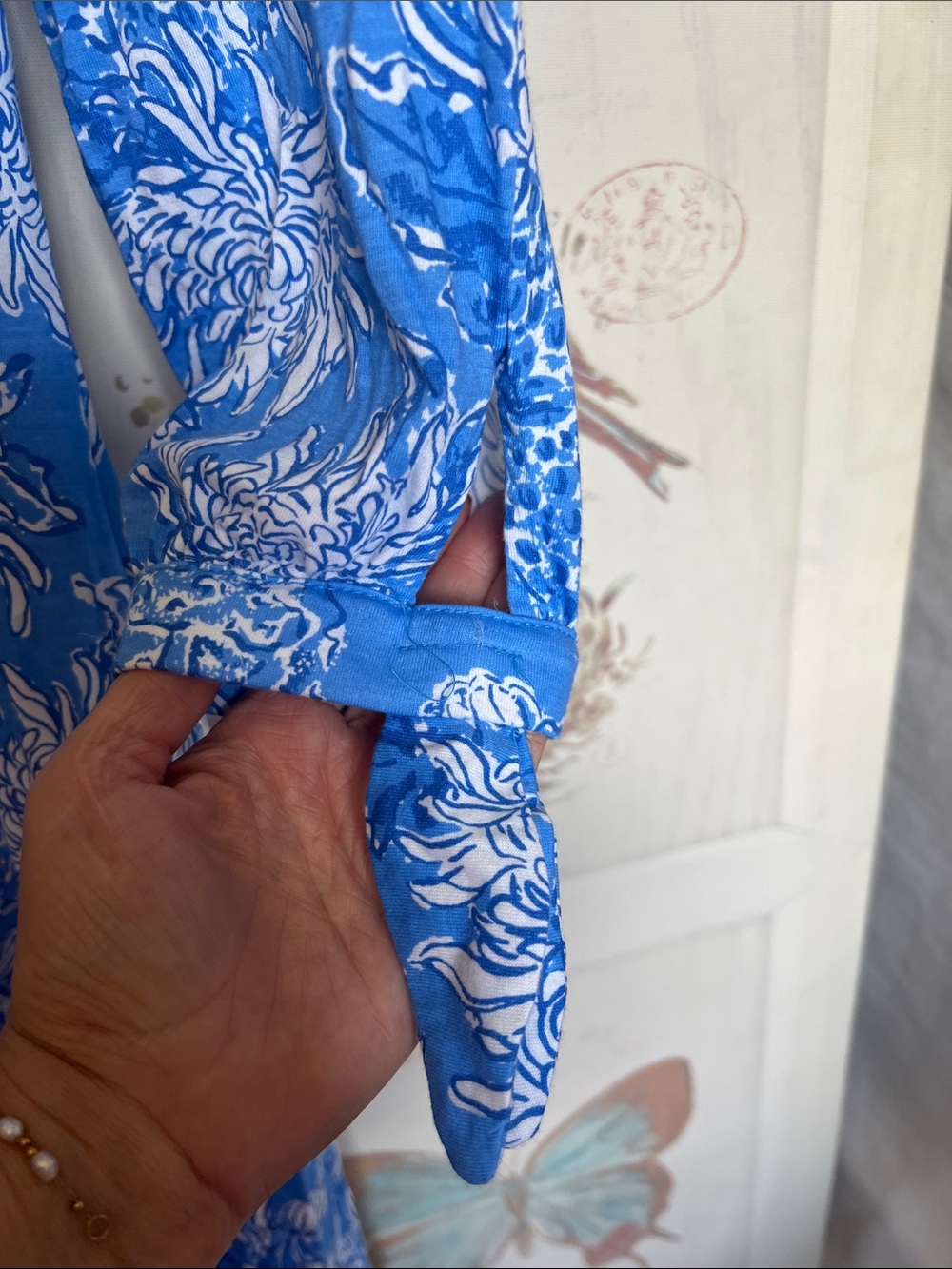 Lilly Pulitzer Blue & White Floral Midi Dress - Picture 5 of 11